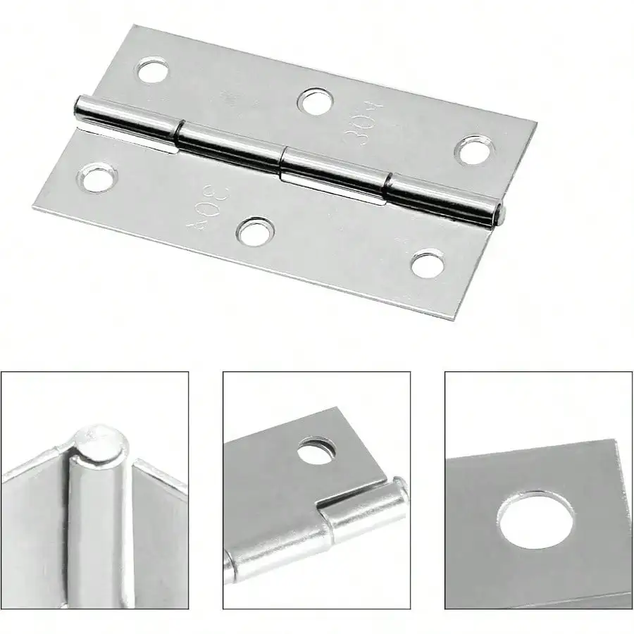 12 Pack 3 Inch 304 Stainless Steel Butt Hinges – With Screws for Cabinet, Boxes, Gate, Drawer