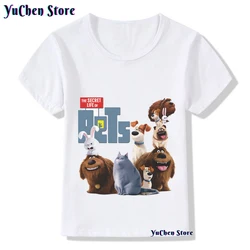 Camiseta divertida con estampado de dibujos animados para niños y niñas, ropa Kawaii de conejo y bola de nieve, Vida secreta, nuevo estilo, 2024