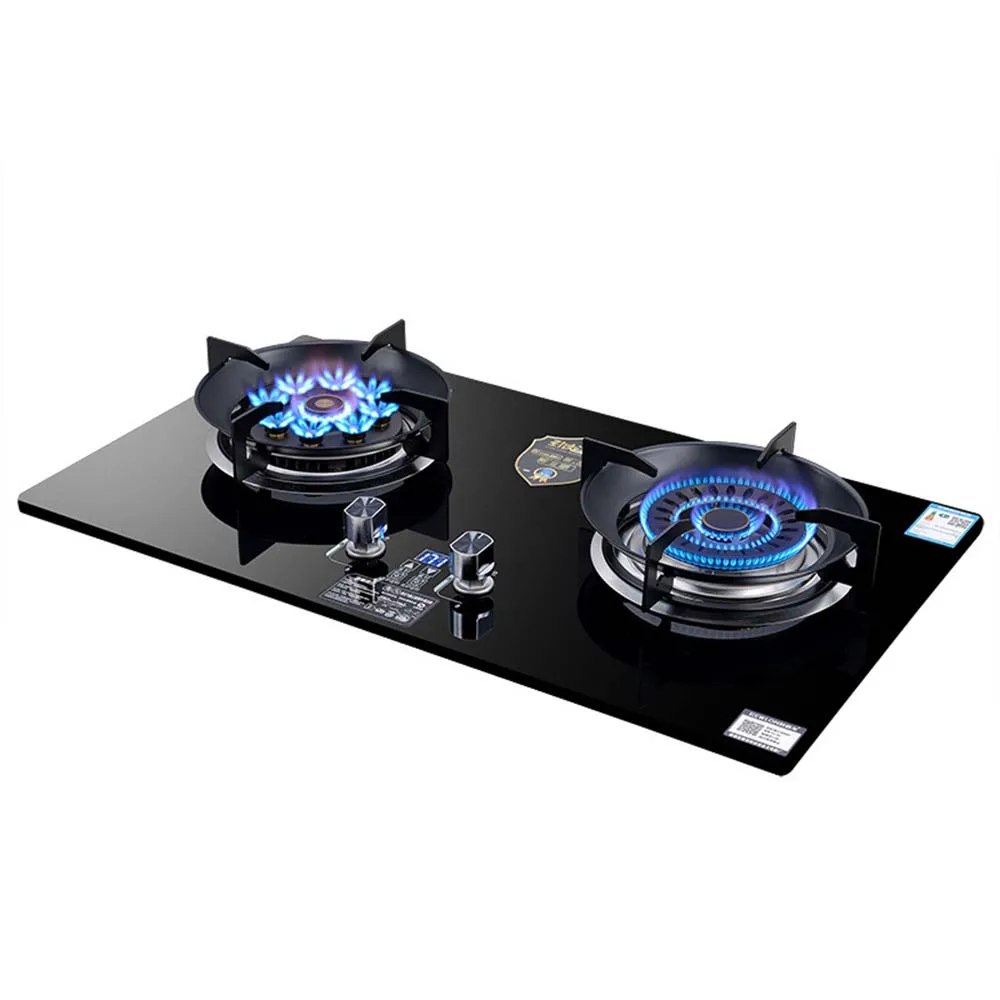 High Fire Stove Desktop Dual Stove Large Firepower Left And Right Independent Timing Embedded Gas Stove