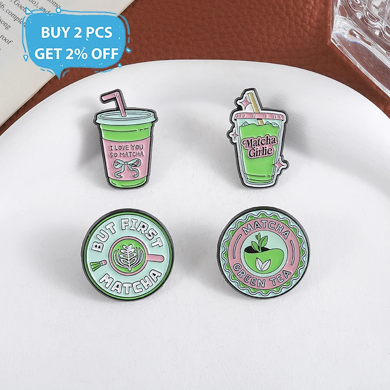 ماتشا بناتي المينا دبابيس أحبك جدا ماتشا دبابيس معدنية موضة شارة التلبيب على ظهره الملابس والمجوهرات هدية للأصدقاء