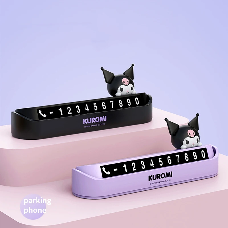 Sanrio המכונית לעצור סימן חניה זמני טלפון צלחת קישוטים קריקטורה kuromi cinnamoroll מכונית אביזרים מתנה