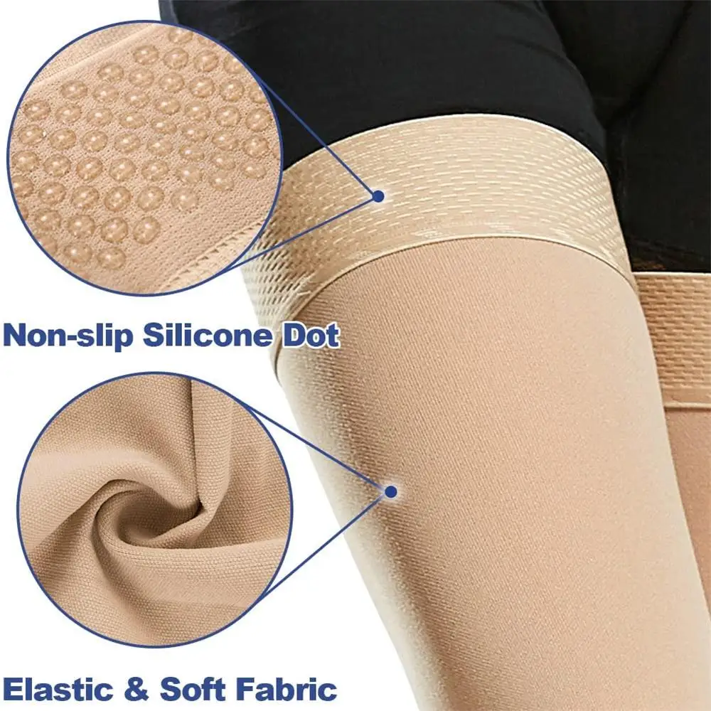 1Pair Thigh High Footless Compression Stockings 20-30 MmHg Gradient Compression Leg Support for Women Varicose Veins Swelling