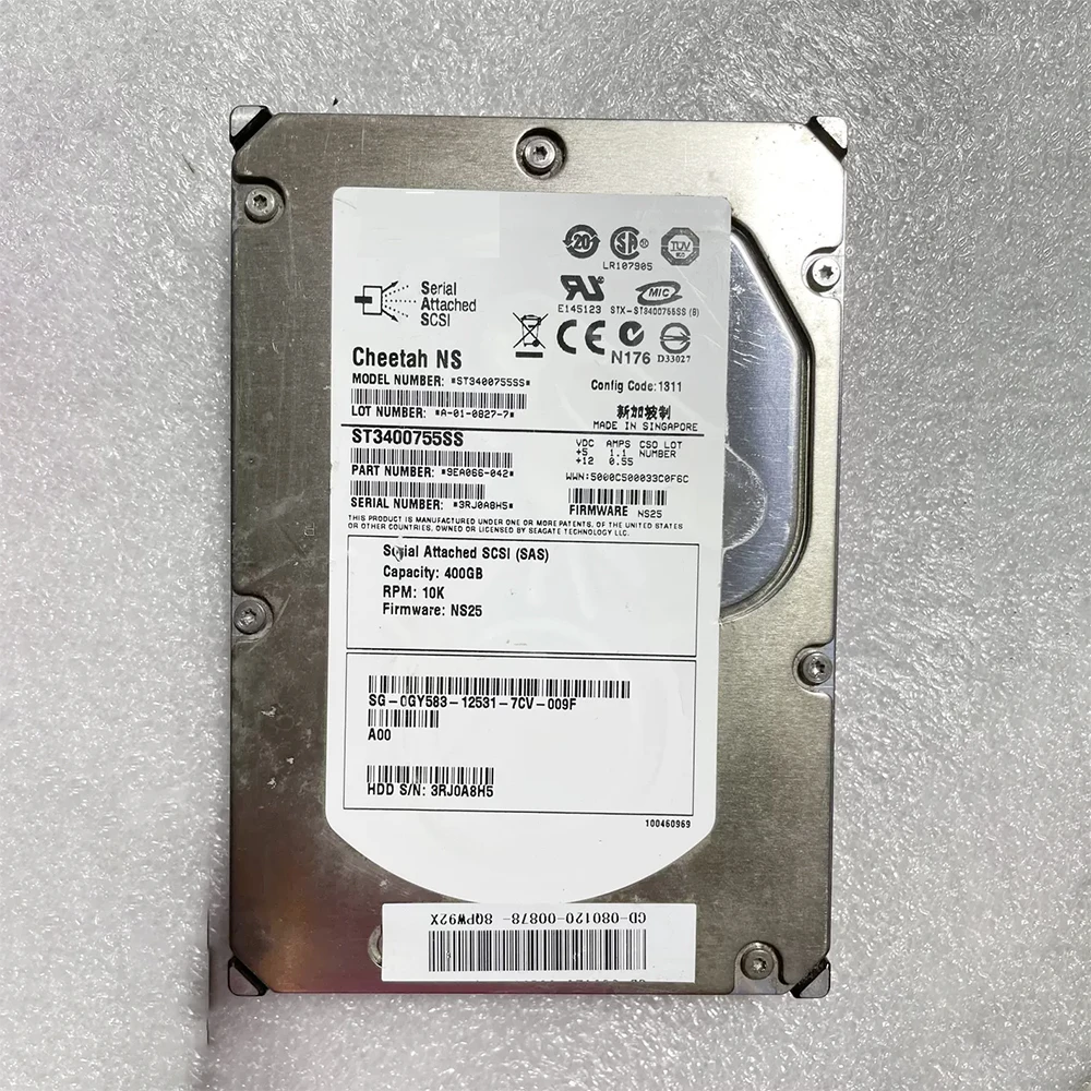 For DELL ST3400755SS 400G 10K 3.5'' SAS GY583 Server Hard Drive HDD