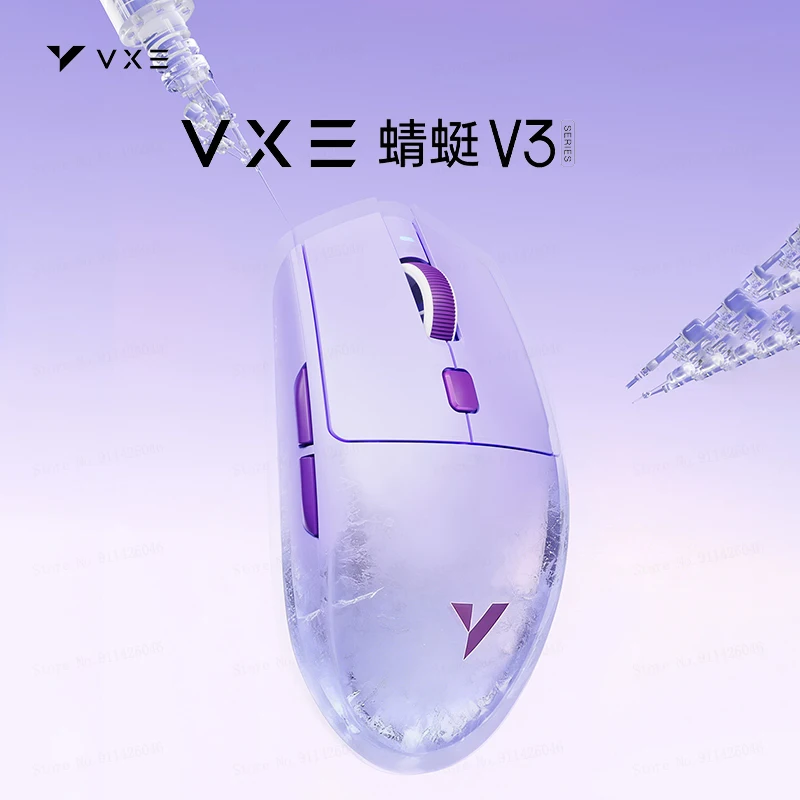 VXE Dragonfly V3 4-Mode Wireless Mouse Lightweight Ergonomic Long Battery Life For Small Medium Hand Gaming And Office Computer