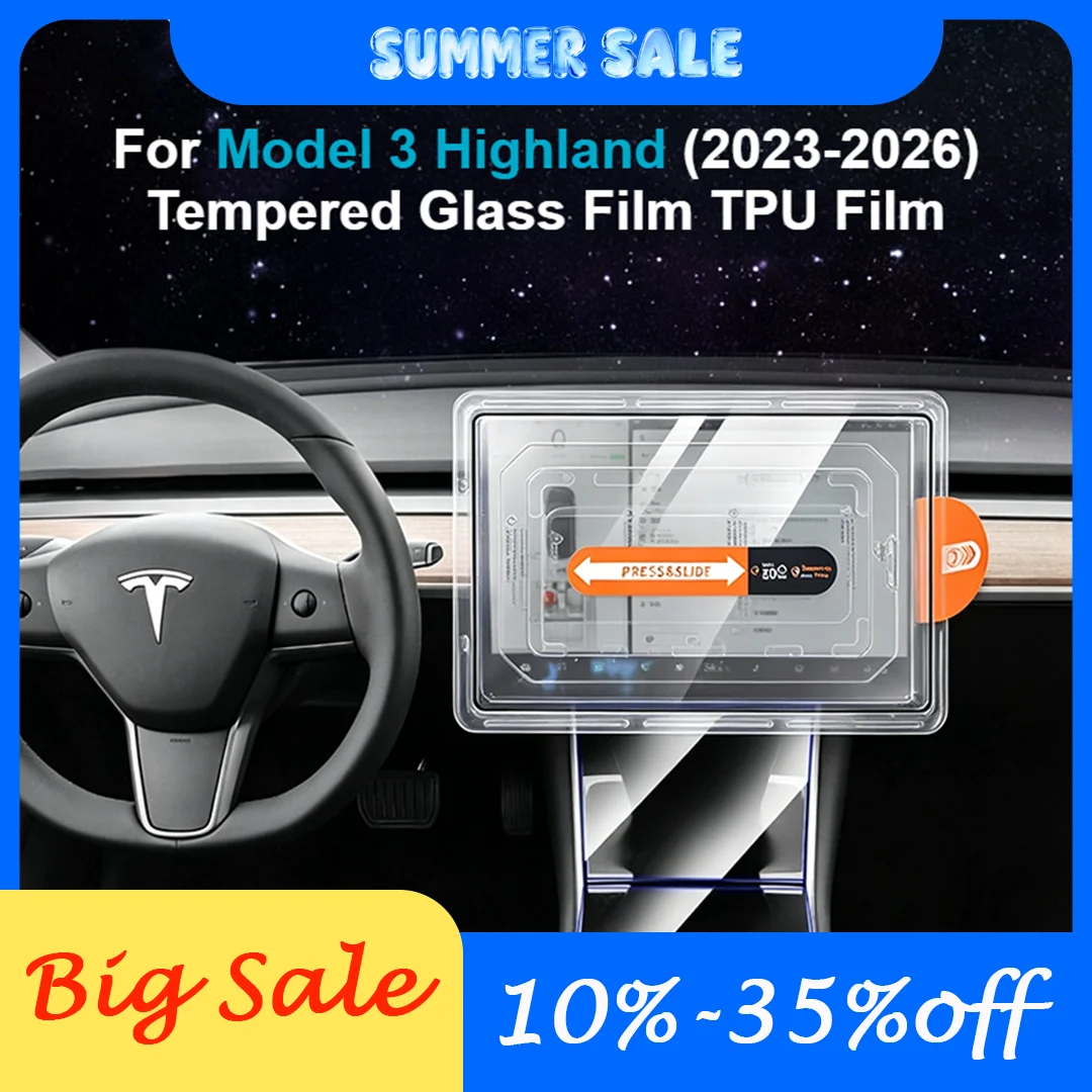

For Tesla Model 3 Highland Tempered Glass Film Protector HD Matte bluelight Rear Screen Center Control Screen protector TPU Film