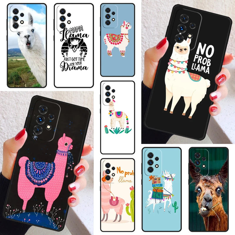 happy lama travel no prob llama Case Cover For Samsung Galaxy A52 A72 A73 A20e A21S A50 A70 A11 A12 A42 A31 A40 A51 A71 A32 A80