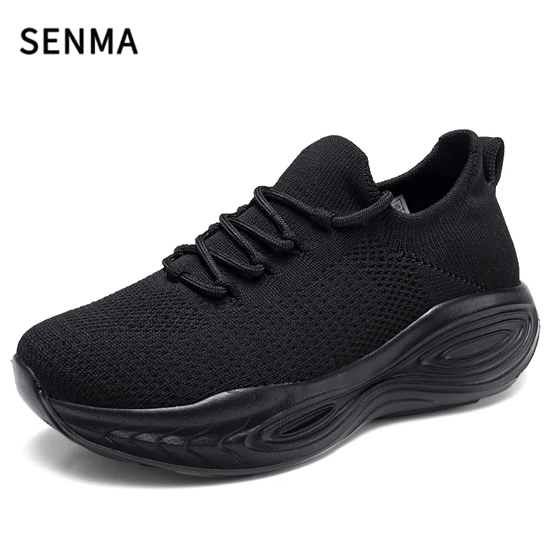 

SENMA New Cushioning Running Shoes For Men Suitable Heavy Runners Lace Up Sports Women Non-slip Outdoor Athletic Male Sneakers
