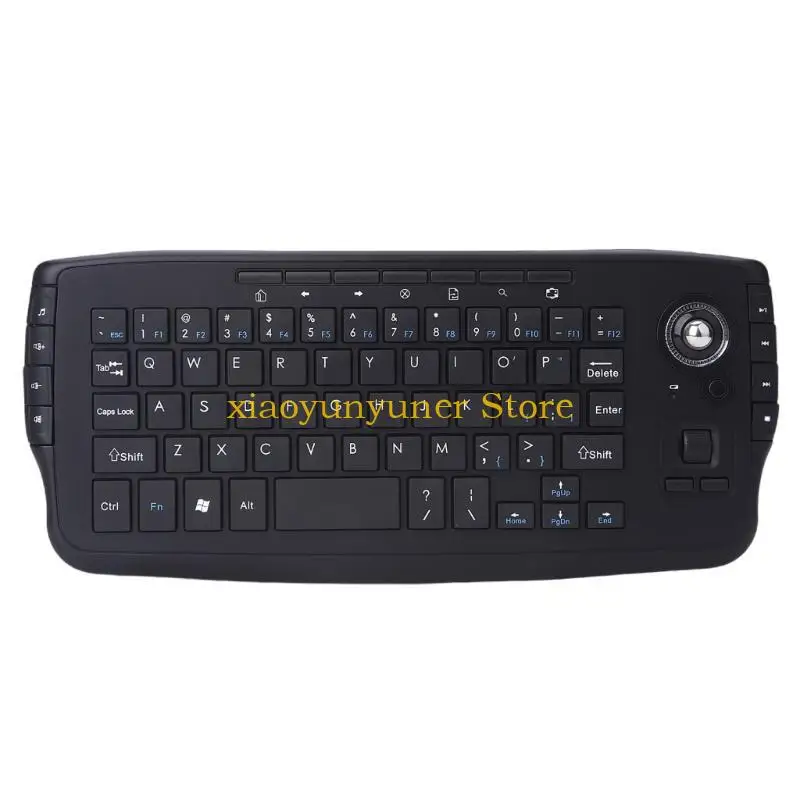 Trackball Wireless 2.4G Keyboard 2 in 1 Support Backlit Space Saving for Office and Home Entertainment High Precise P9JB