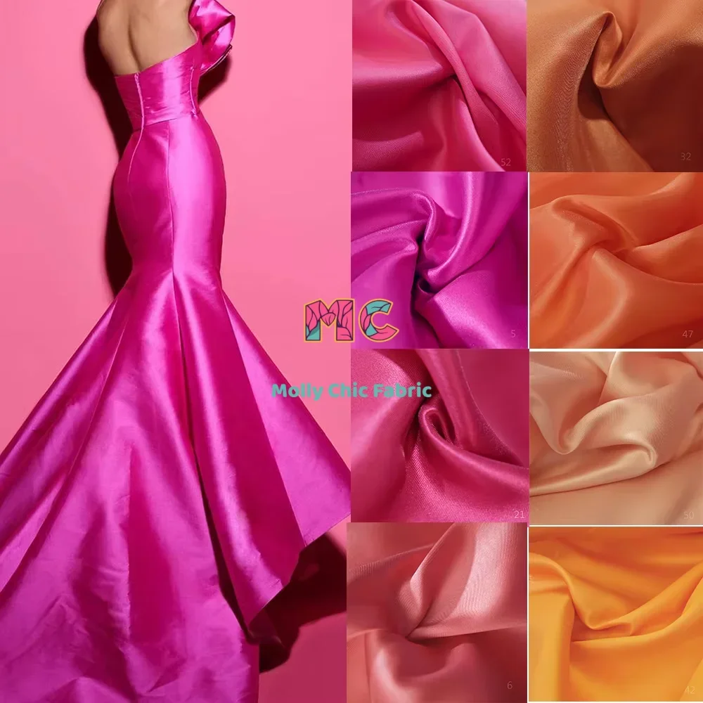 

New high-quality Mikado micro hard fabric design wedding dresses fashionable evening gowns matte non elastic diy fabric