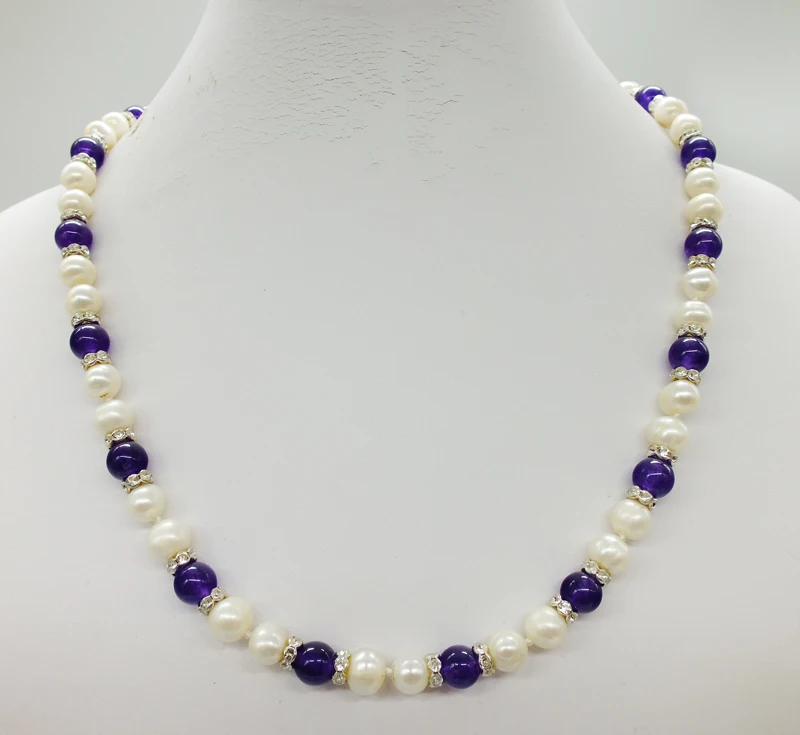 

Christmas gift! very beautiful! 8MM Natural Freshwater Pearl Necklace 18"