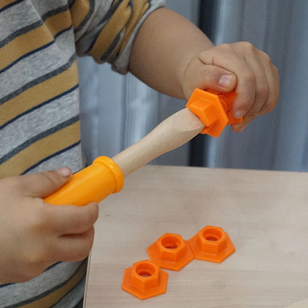 

1Set Wooden Durable Repair Tool Set for Kids Safe Smooth Surface Toddler Hands-on Cognitive Development Pretend Play