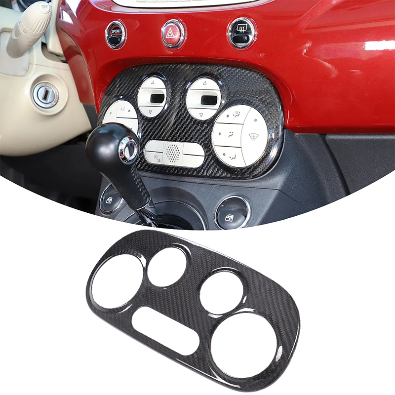 

Real Hard Carbon Fiber For Fiat 500 2007-2015 AC Air Conditioner Panel Button Decorative Sticker car Accessories