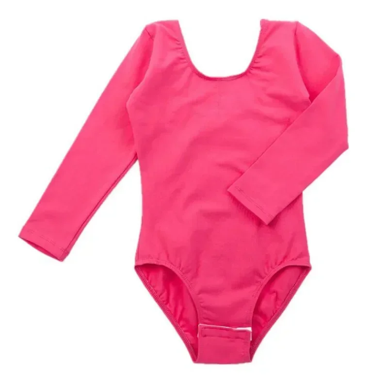 Classic Girls Leotard Team  Basic Long Sleeve Ballet Dance Leotards With Button Bottom Variety of Colors