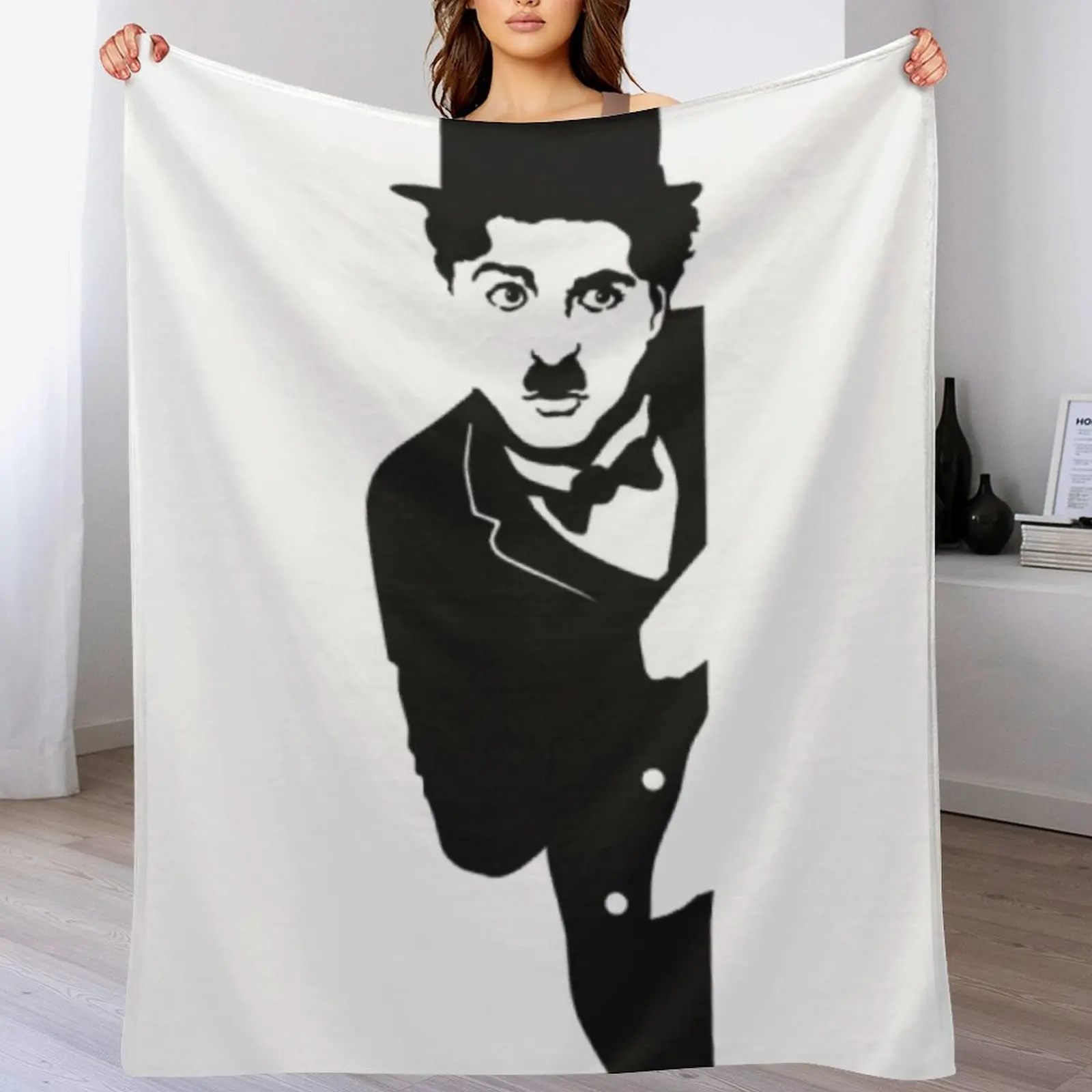 

charlie chaplin art concept humor Throw Blanket Warm Flannel Blanket for Couch Chair Bedroom