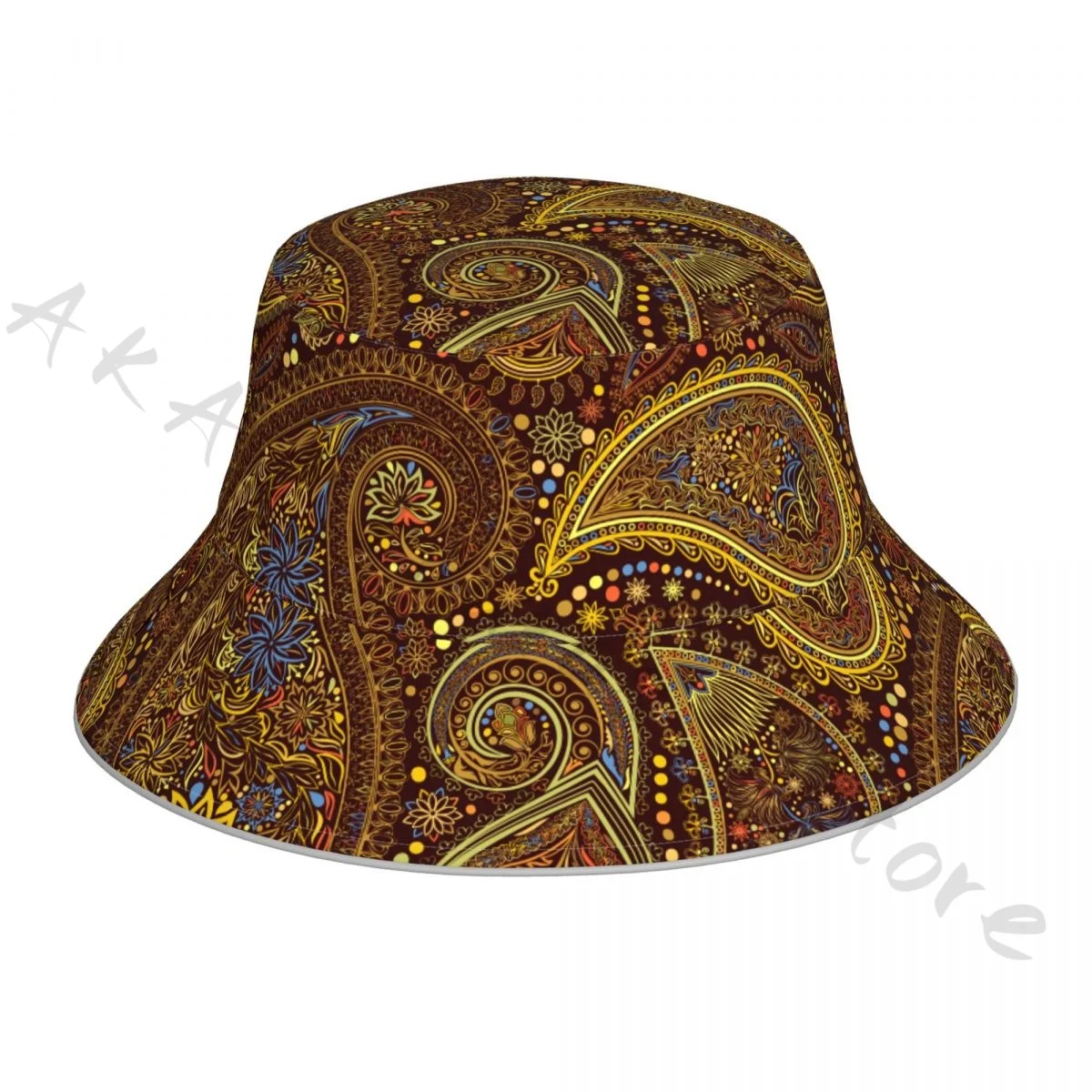 New Fisherman's Hat Unisex Fashion Vintage Floral Motif Ethnic Bob Cap Windproof outdoor Reflective Bucket Hat