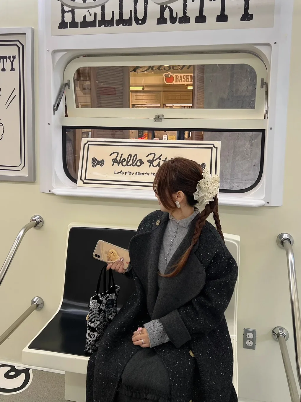 

ReallyWhy Double-Sided Woolen Coat Good Fabric Wearable on Both Sides Heart Collar Single Color Winter Small Size Women's Jaet