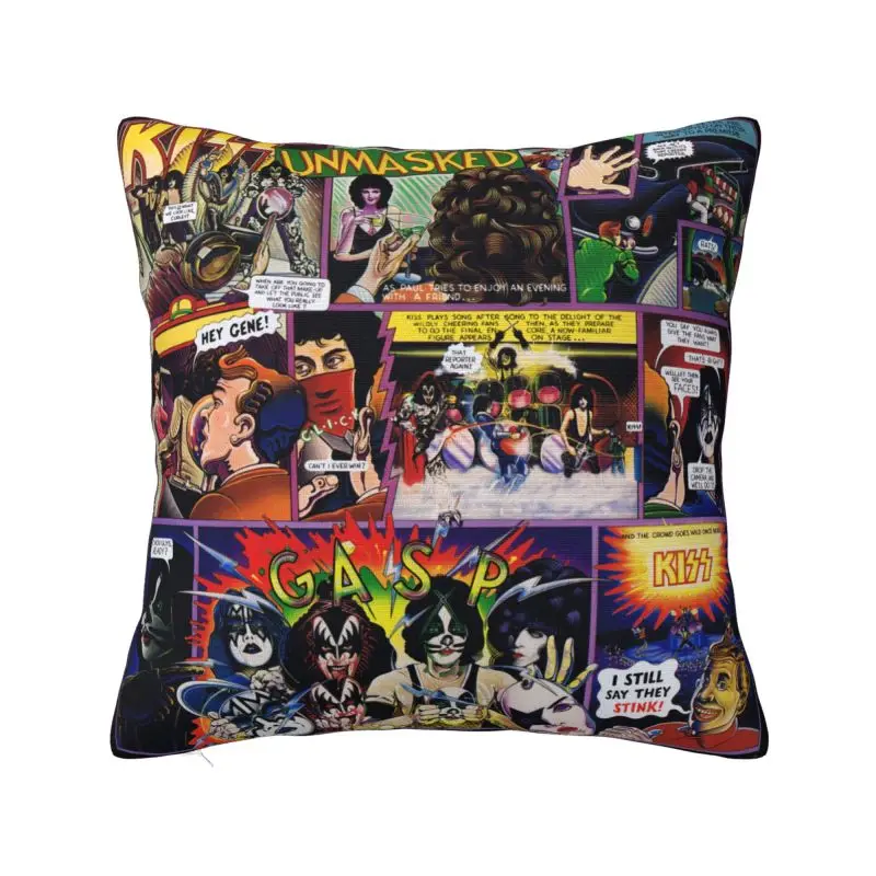 Custom Kiss Rock Roll Pillow Case 40x40cm Gorgeous Metal Heavy Band Modern Cushion Cover Soft Pillowcase