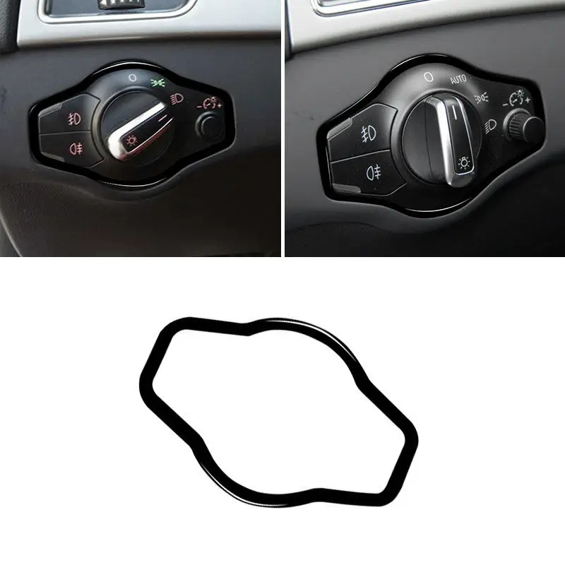 

For Audi A4 B8 2009-2016 A5 2010-2016 Q5 2009-2017 Piano Black Car Interior Accessories Headlight Switch Button Frame Cover Trim