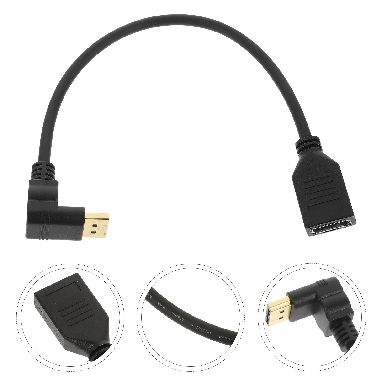 Adapter 1.2 Male to Female Extension Cable Angled Connector Curved Design for Monitor Laptop Pc 4K Display