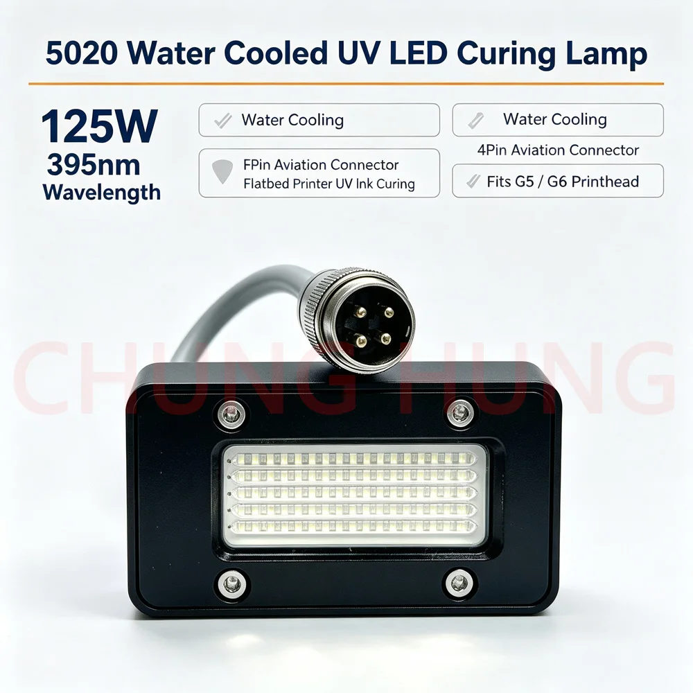 W5020 395nm UV LED Curing Lamp for Flatbed UV Printer, UV Ink Drying Light for Inkjet Printer Nozzle Curing