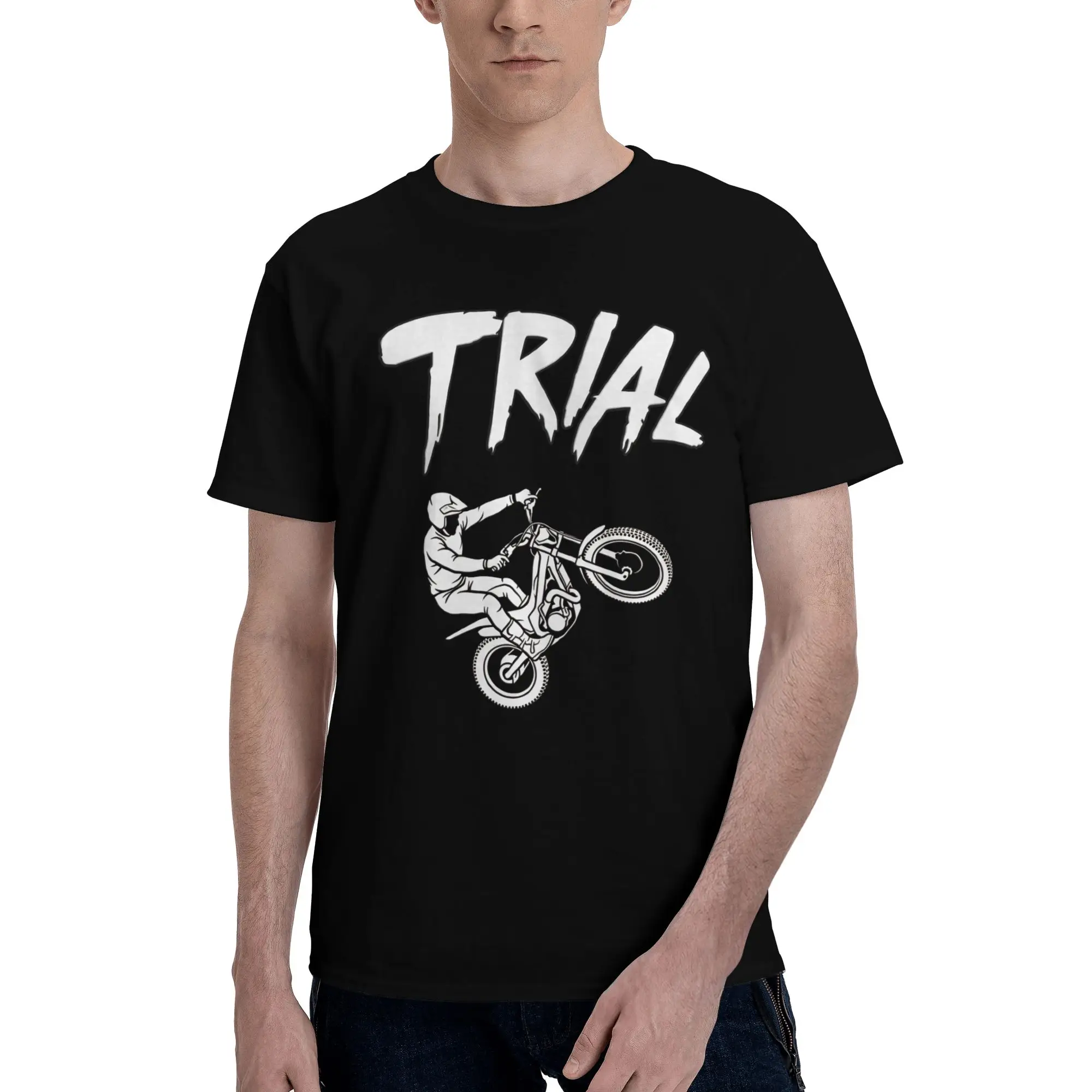 Camiseta con gráfico de ciclista, camiseta acrobática, camiseta de manga corta con cuello redondo, camiseta de algodón con diseño novedoso, Idea de regalo para hombre, camiseta