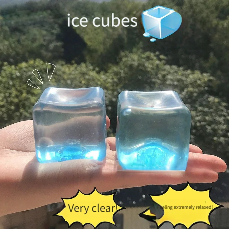 

1/2pcs [Transparent Ice Blocks] Transparent Ice Blocks for Squeezing and Playing | Maltose Candy