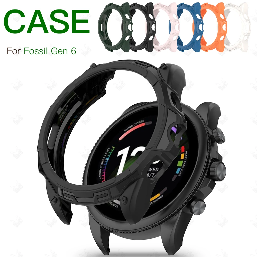 Protective Case Cover for Fossil Gen 6 42MM 44MM Gen6 Shock-Proof Soft Silicone Shatter-Resistant Smart Watch protector Shell