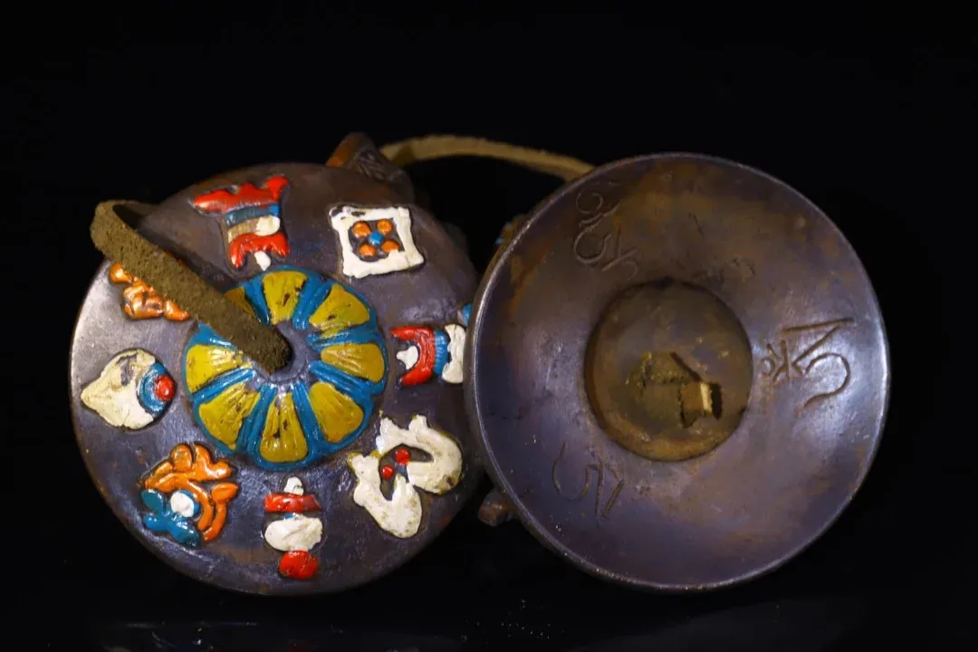 Bronze Painted Touch the Bells A Pair Buddha Old Bell Ringing Dharma Town House