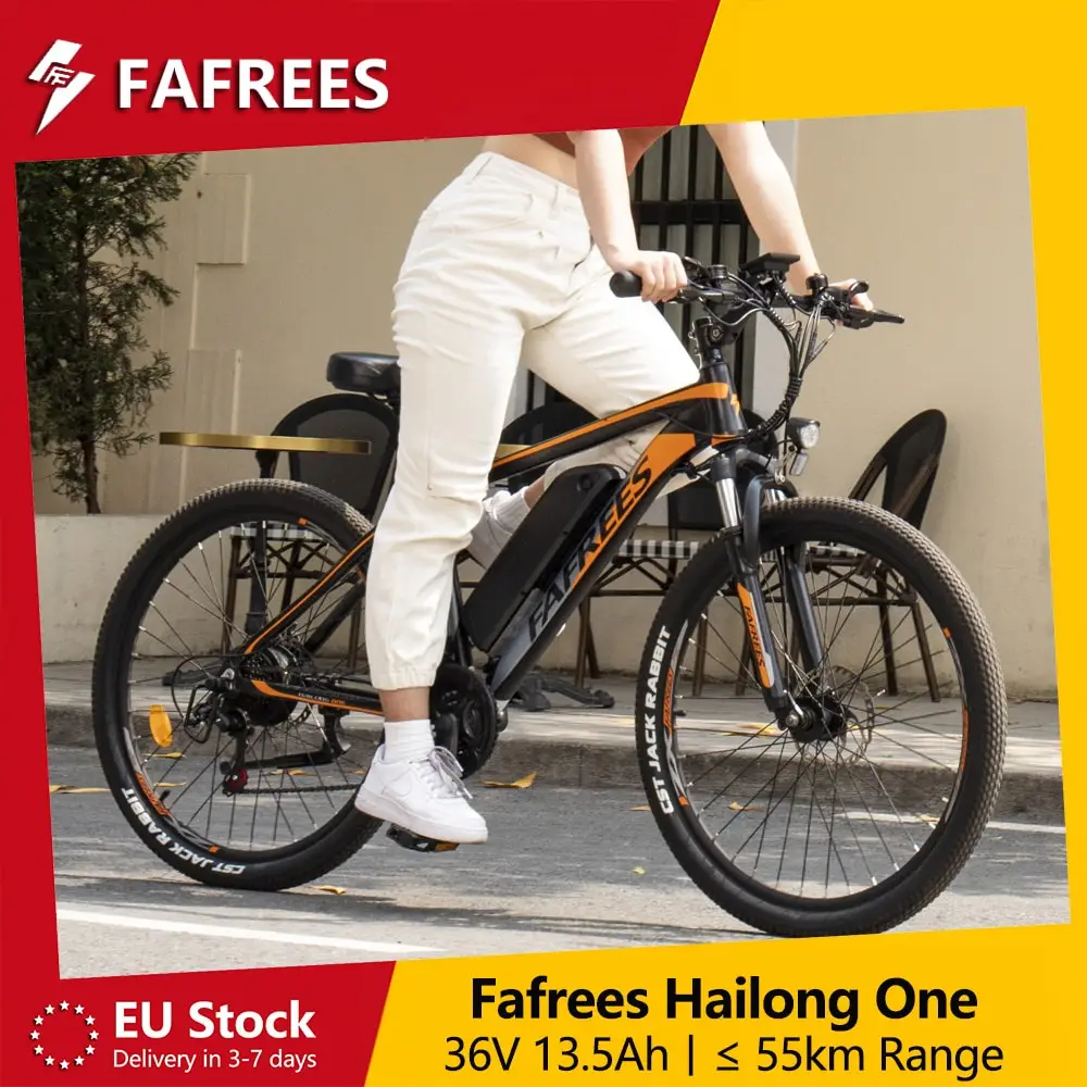Fafrees Hailong One 26 Zoll Mountain E-Bike für Erwachsene 250W 36V 13,5Ah Abnehmbarer Akku, 21 Gänge und 55km Reichweite