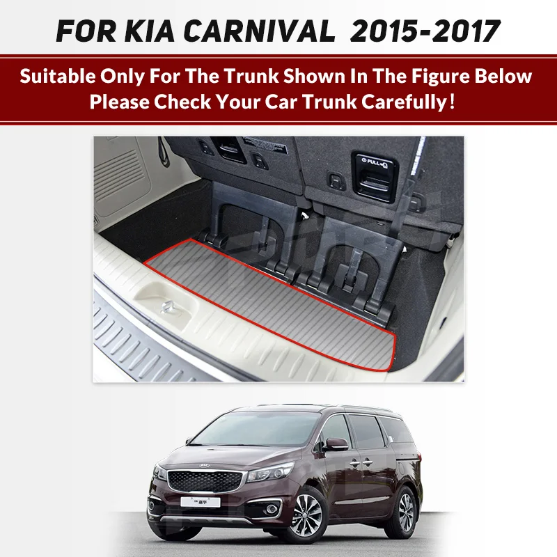 Car Trunk Mat For Kia Carnival 2015 2016 2017 Custom Car Accessories Auto Interior Decoration