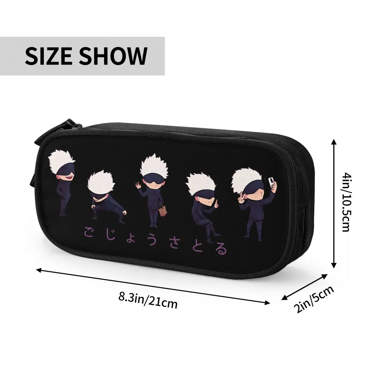 Imagem -06 - Lil Gojo Lápis Case Jujutsu Kaisen Satoru Feitiçaria Fight Pen Pouch Grande Capacidade Bolsa Presentes de Escritório Papelaria Bag