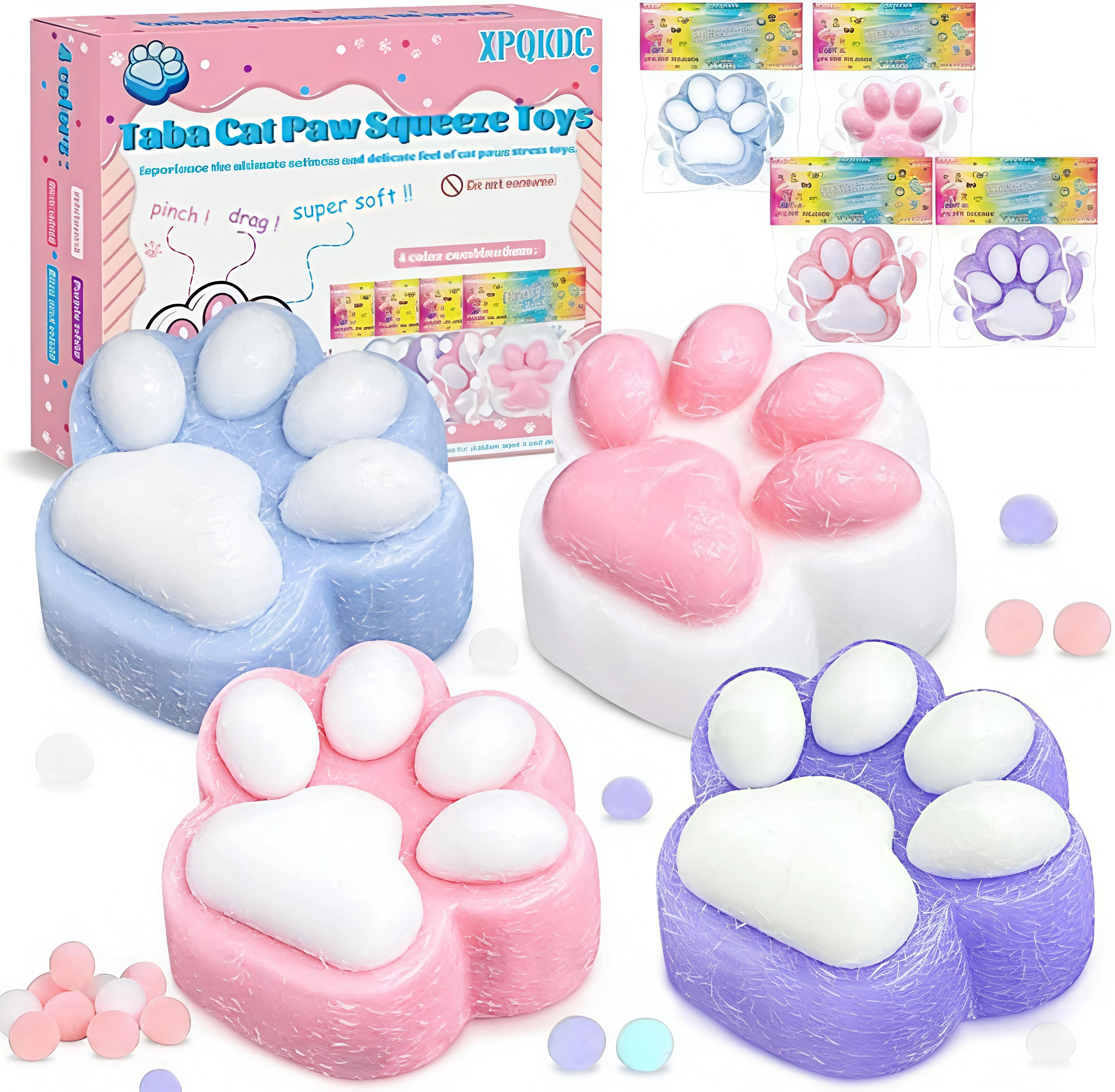 Cat Claw Squishy Fidget Toy Cute Cat Paw Silicone Slow Rebound Pinch Decompression Toy
