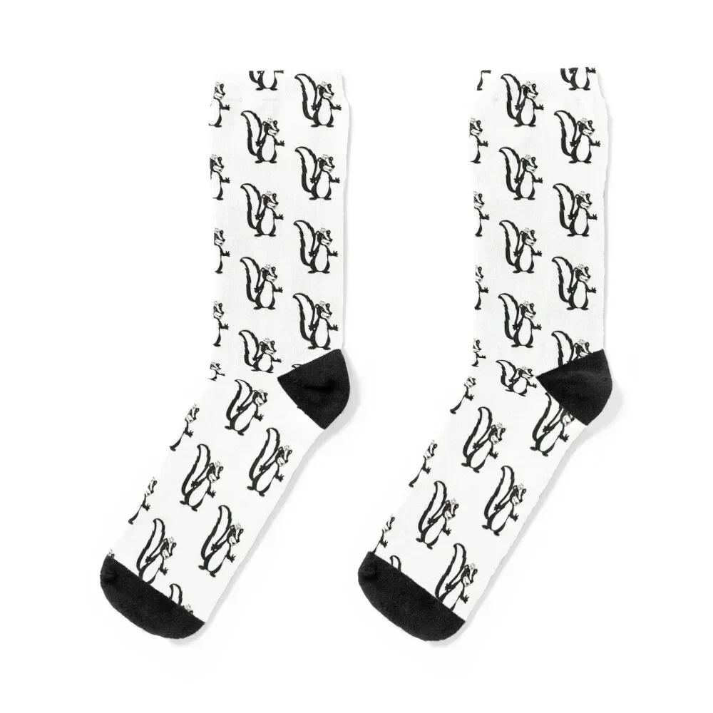 Cartoon skunk Socks with print hockey Socks Girl Men's