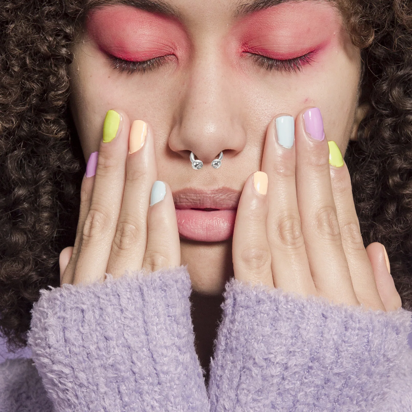 

40Pcs Stainless Steel Piercing Jewelry Collection Ear Lip Nose Rings for Cool Street Style Party Performance Wear