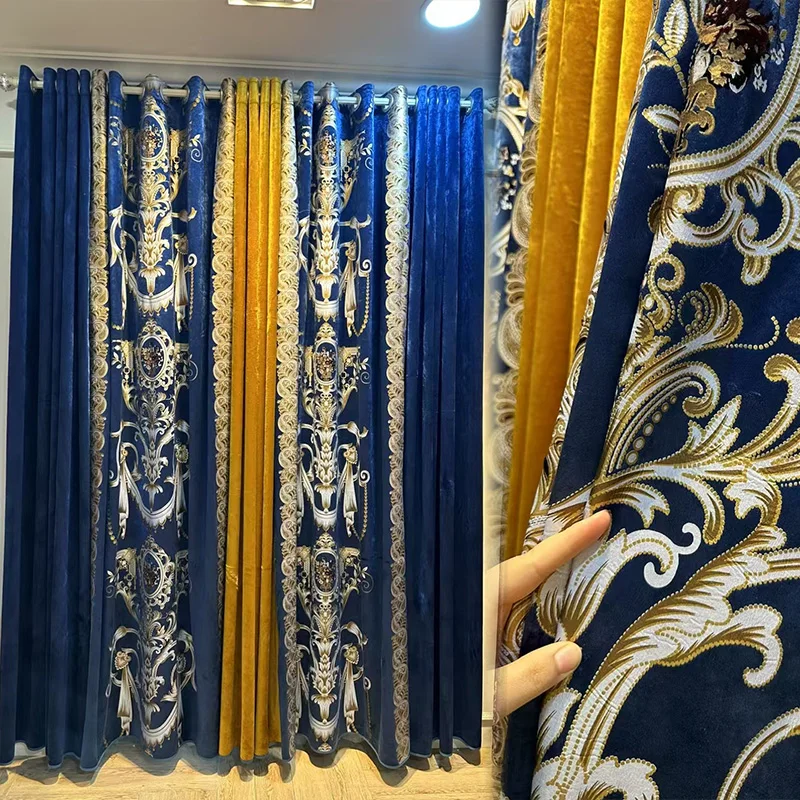 French Villa European Retro High-end Palace Luxury Curtains for Living Dining Room Bedroom Custom Size Embroidered Decoration