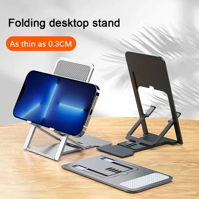 حامل هاتف محمول لسطح المكتب العالمي لهاتف IPhone IPad قابل للتعديل والكمبيوتر اللوحي وطاولة قابلة للطي وحامل مكتبي للهاتف الخلوي