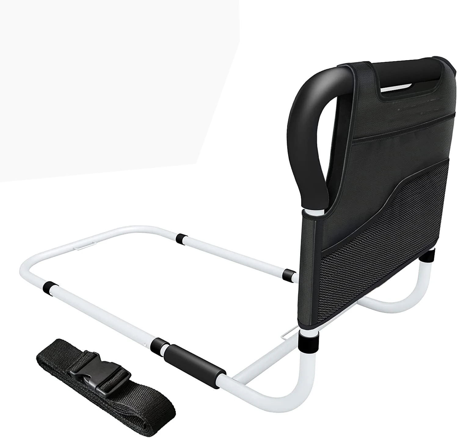 درابزين بجانب السرير لكبار السن، قضبان مساعدة بجانب السرير قابلة للتعديل مع جيوب تخزين #3