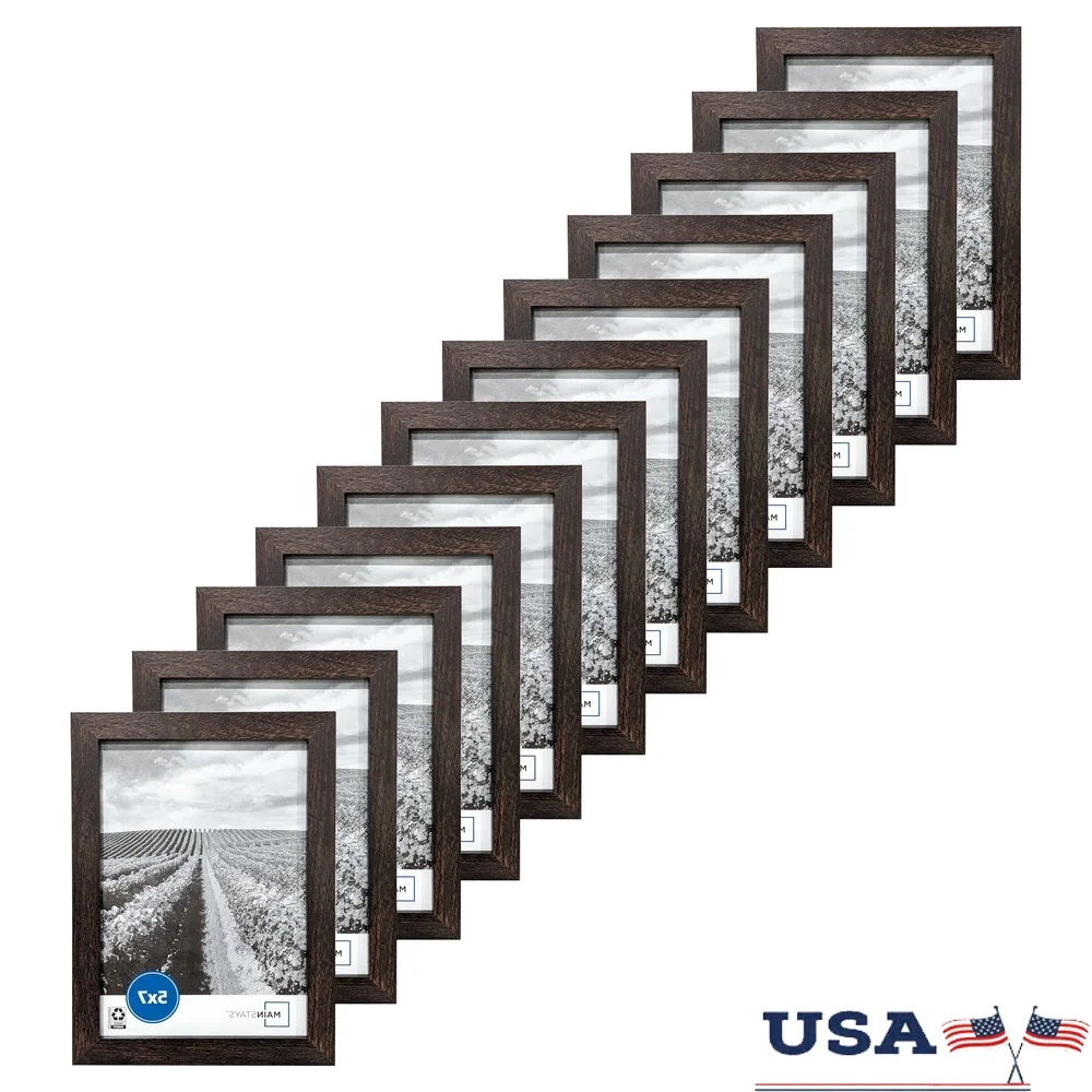 

5x7 Picture Frames Set of 3 Gallery Style Tabletop Display Versatile Wall Hanging Photo Frames MDF with Glass