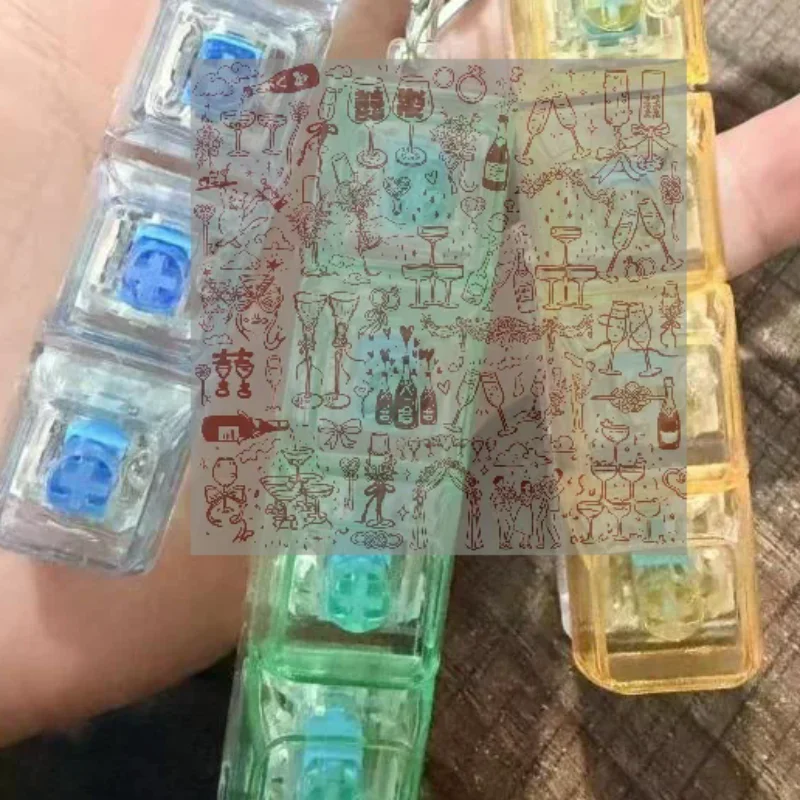 1/4/5/9 Keys Mechanical Keyboard Axis Tester Button Keycap Keychain Keyboard Keychain Toy Finger Keyboard Caps Toy