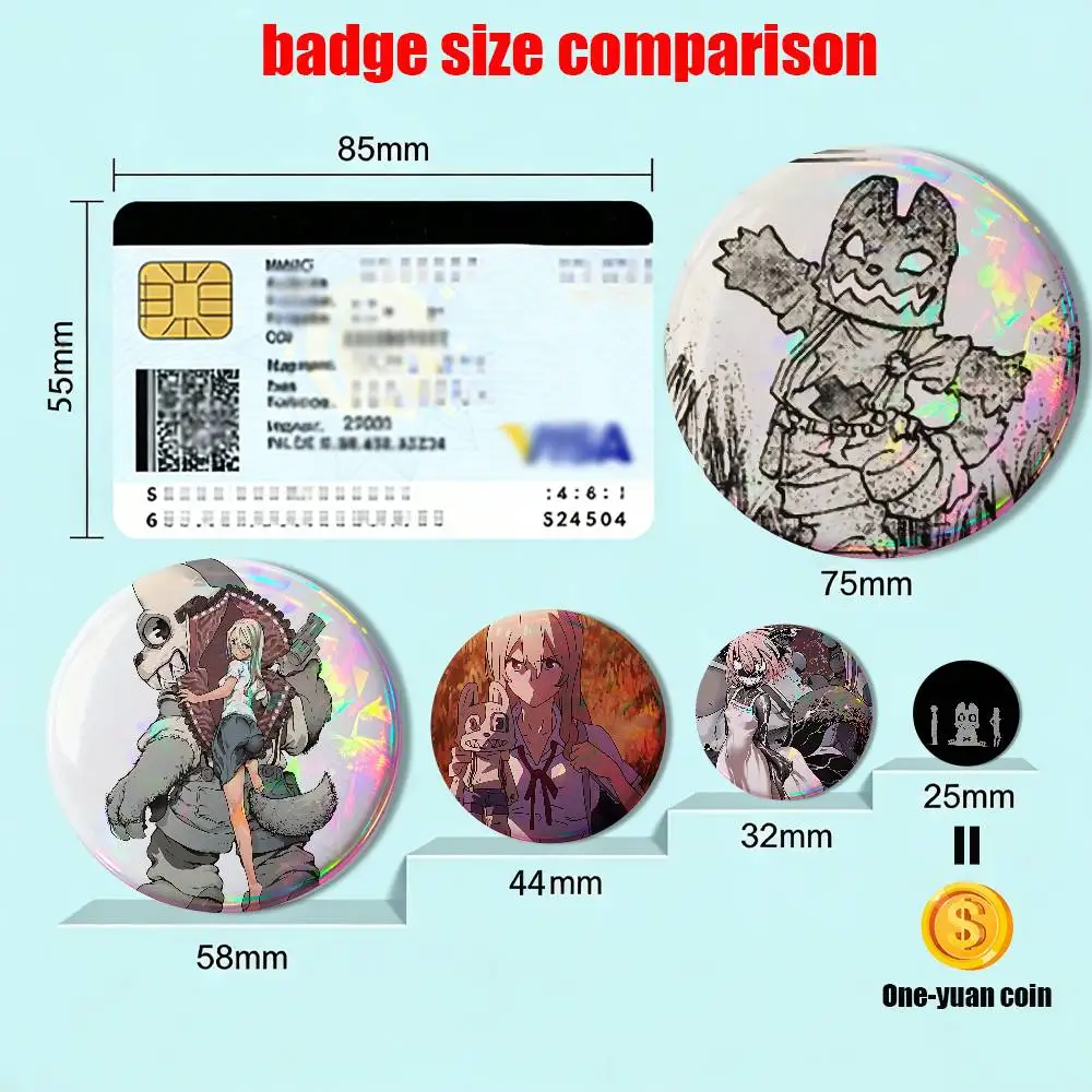 Claire Aoki Gleipnir Badge on Backpack Clothes decoration Tinplate Round Brooch Funny Custom Gifts for Friend