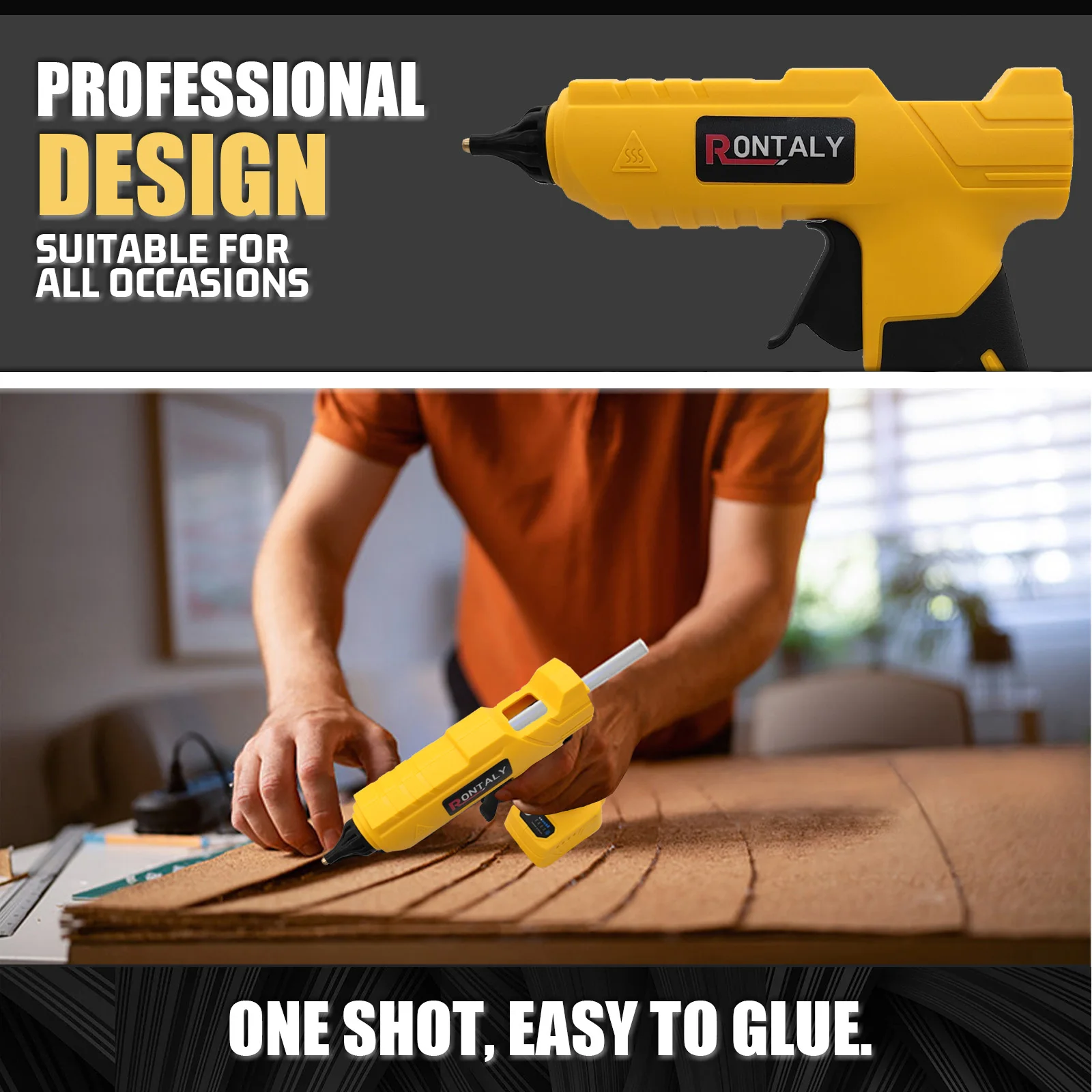 مسدس صمغ يسيح بالحرارة اللاسلكي بديل لبطارية ديوالت 18 فولت 10 قطع عصي غراء 11 مم، للحرف اليدوية والأدوات DIY (بدون بطارية) #3