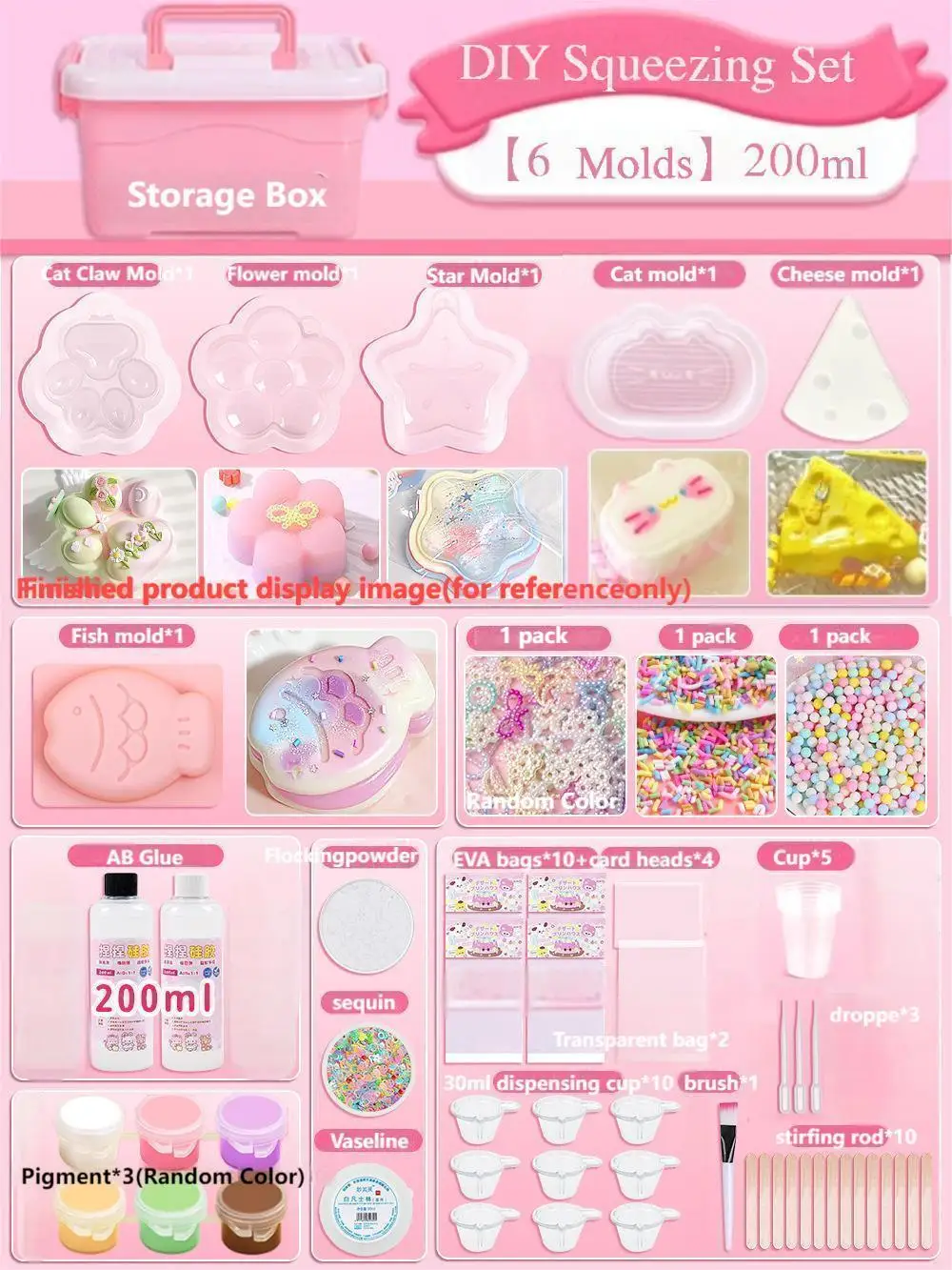 NONE DIY Taba Squishy Kit Silikon Squishy Maker Fufu Squishies Herstellung Kits Silikon Gummi DIY Stress Relief Spielzeug Dekompression Geschenk 9