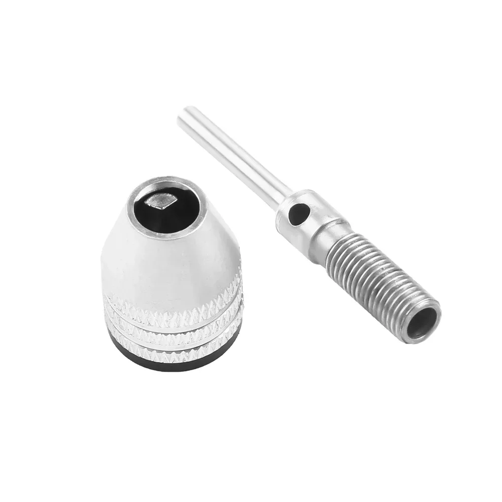 1PC Hex/Round Shank Keyless Drill Chuck Adapter Aluminum Alloy Power Tool Replacement Accessories For Electric Grinder