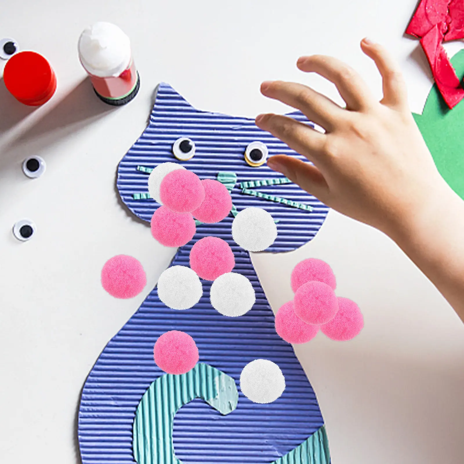 

200 шт. разноцветных помпонов из хлопка и полиэстера для рукоделия, декора сумок, рюкзаков, поясных сумок и клатчей