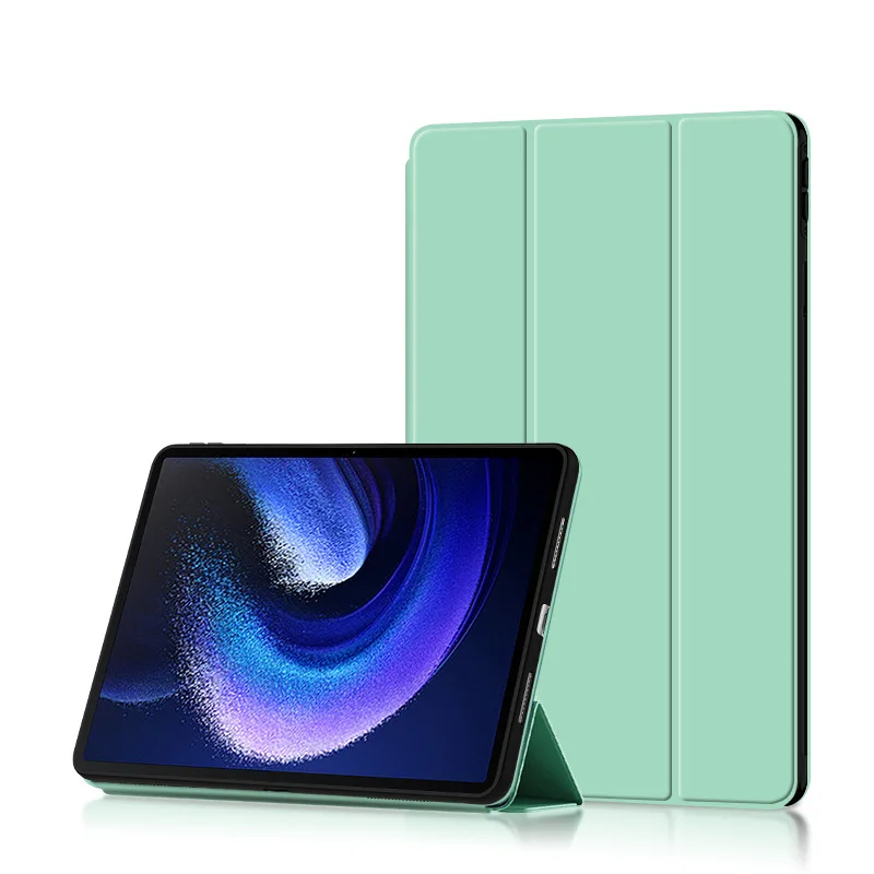 Para xiaomi mi pad 7 pro tablet capa protetora tpu caso macio três dobras capa de couro