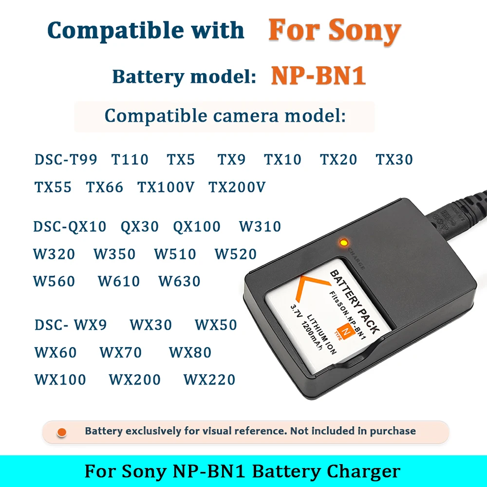 BC-CSN BCCSN Battery Charger for Sony NP-BN1 NPBN1 TX5 WX9 TX7 TX7C W310 W320 W350 W390 W570 W380 WX100 Camera BC CSN