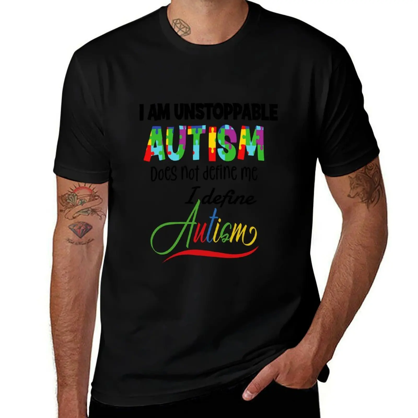 

I am Unstoppable, Autism does not define me T-Shirt cute clothes Luxury man designer shirts mens t shirts