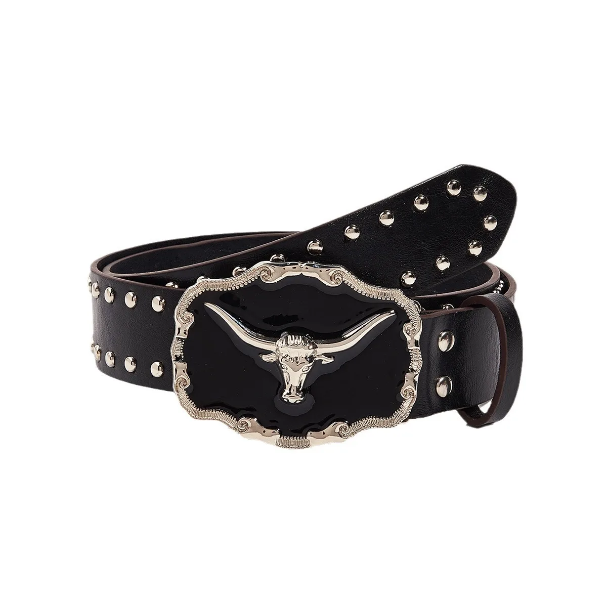 Cowgirl Belt for Fashionable Casual Jeans Stud Belt for Punk Personality Girl Impressive Cowgirl Stage Hip-hop on The Street