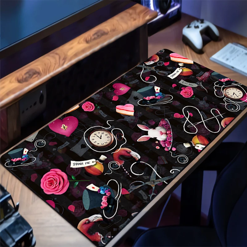 Anime computador mouse pad alice sonho gamer grande kawaii mouse pads gaming mousepad macio mesa mause teclado mouse tapete