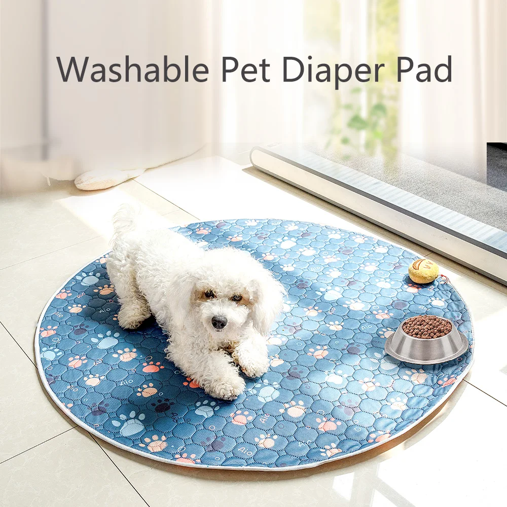 Dog Paw Prints Training Pad Washable Fast-Absorbing Waterproof Puppy Training Pads with Non-Slip Bottom Reusable Pet Pee Mats